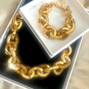 Moschino chain choker and bracelet